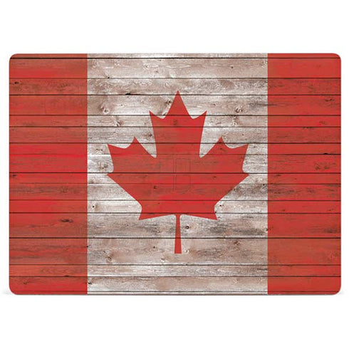 Canadian Flag Dark Wood Surface Laptop 2 Skin